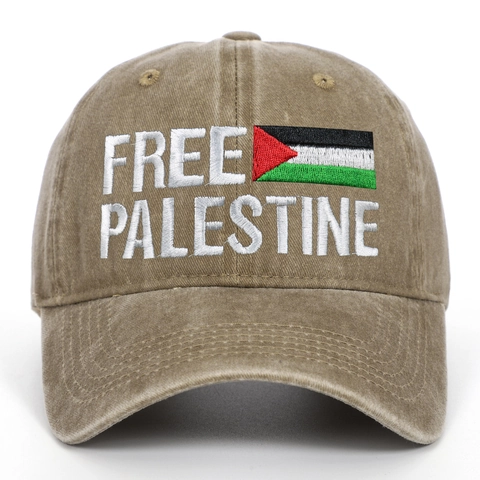 Gewaschene Baumwolle Baseballkappe Retro Free Palestine Stickerei Flagge Dad Hat Einstellbare Sonnenkappe Für Damen Herren