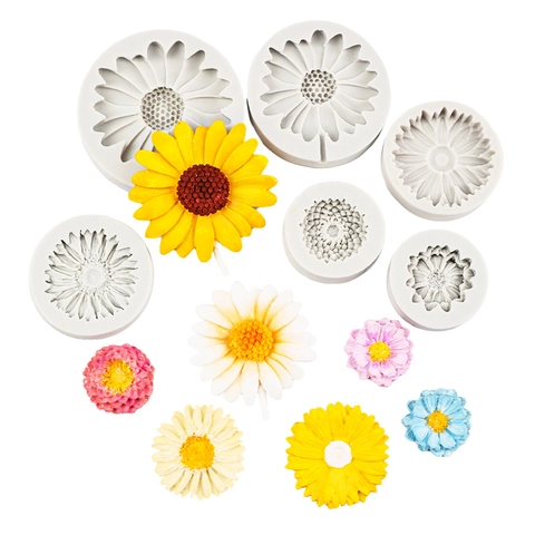 Sunflower Daisy Flower Silicone Mold For Fondant Chocolate Cake Decorating Baking Tool DIY Crafting Accessory