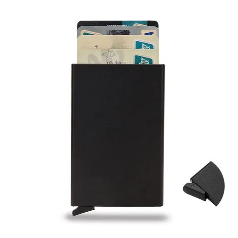 RFID Card Holder Aluminum Alloy Pop Out Slim Metal Wallet Anti Degaussing Minimalist Multi Card Slot
