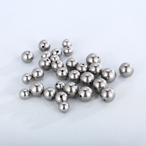 Perline Sfuse Rotonde In Acciaio Inossidabile Lucidate Cave Perline Distanziatrici Per Creazione Di Gioielli Accessori Fai Da Te