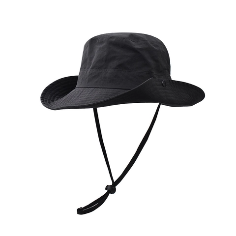 Wide Brim Bucket Hat Waterproof Sun Protection Outdoor Hiking Fishing Cap With Adjustable Windproof String