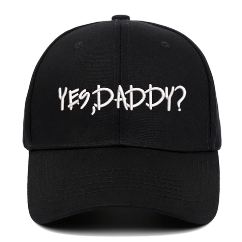 Baseball Kappe Baumwolle Stickerei YES DADDY Schriftzug Gebogener Schirm Verstellbar Sonnenhut Lässig Unisex