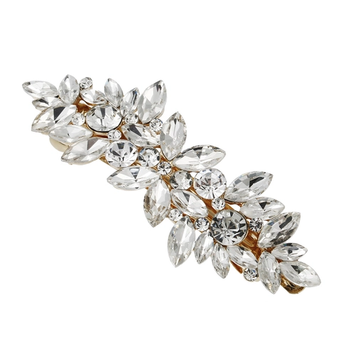 Marquise Strass Haarclip Legierung Künstliche Perle Luxus Blatt Federspange Für Damen Hochzeit Party Eleganter Kopfschmuck