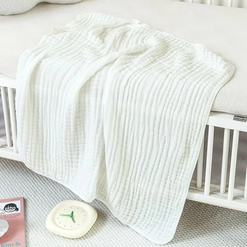 Baby Hooded Bath Towel Muslin Cotton Multi Layer Breathable Soft Swaddle Blanket For Infants Toddlers