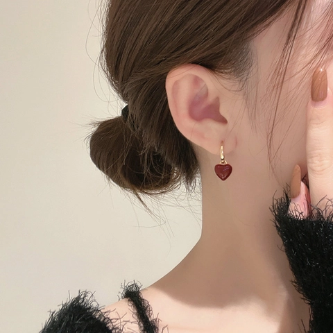 Evil Eye Heart Ginkgo Moon Star Earrings Copper Zirconia Enamel Geometric Versatile Elegant Trendy For Women
