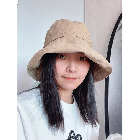 Sombrero De Pescador De Algodón Lavado Plegable Protección Solar Estilo Japonés Color Sólido Ocio Aire Libre Para Mujeres
