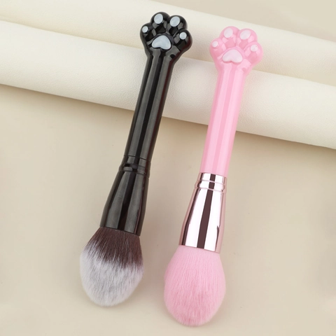 Pennello Trucco Carino Zampa Di Gatto Forma Fiamma Morbida Fibra Sintetica Cipria In Polvere Blush Strumento Cosmetico