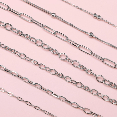 Stainless Steel Chains O-Shape Cable Link For DIY Jewelry Making Handmade Necklace Bracelet Supplies Polished Silver Tone