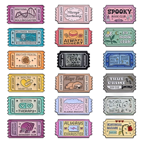 Broches De Esmalte Billete Vintage Slogan Divertido Aleación Zinc Insignia Solapa Estética Para Ropa Bolsos Joyería Decorativa Unisex