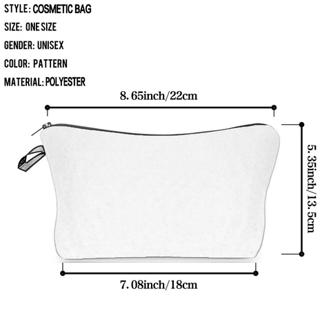 Portable Polyester Cosmetic Bag Floral Dog Cat Print Toiletry Bag Travel Wash Bag Zipper Makeup Bag For Daily Storage Unisex