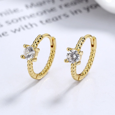 925 Sterlingsilber Creolen Mit Gedrehtem Seildesign Für Damen Minimalistische Zirkonia Eingelegt Gold Silber Platinierte Mode Ohrringe