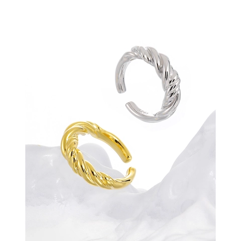 S925 Sterlingsilber Gedrehtes Seil Ring Für Damen Minimalistisch Offen Verstellbar Kabel Fingerring Modeschmuck Geschenk