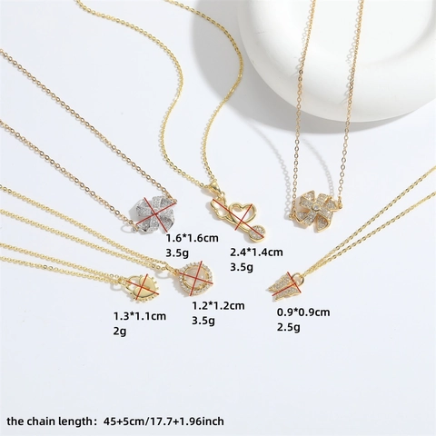 Copper Pendant Necklace With Zircon Gothic Retro Heart Lock Windmill Butterfly Dainty Choker Jewelry For Women