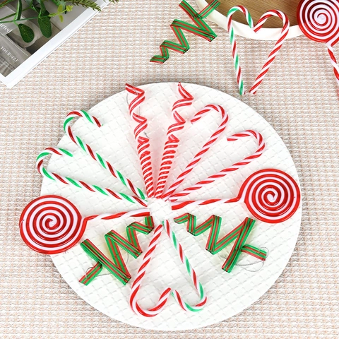 Ornamenti Natalizi Appesi Caramelle Plastica PPS Bastoncino Di Zucchero Lecca Lecca Spirale Per Albero Di Natale Festa