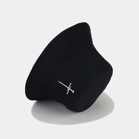 Cappello Alla Pescatora In Cotone Con Ricamo A Croce Chiodo Moda Streetwear Protezione Solare Unisex
