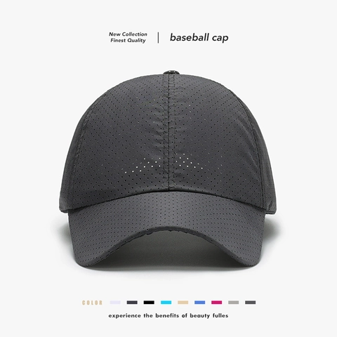 Unisex Quick Dry Baseball Cap Breathable Laser Cut Mesh Sun Hat Lightweight Outdoor Sports Adjustable Soft Top Golf Cap For Men Women