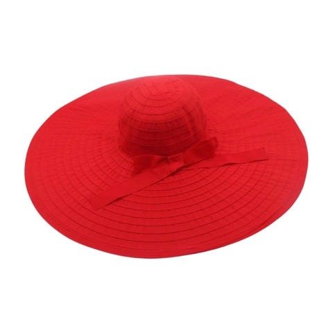 Women Extra Wide Brim Sun Hat Polyester Foldable UV Protection Beach Floppy Hat With Bow Elegant Summer Headwear