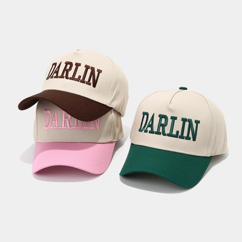 Baseball Cap Cotton Letter Embroidery Color Block Adjustable Outdoor Sun Protection Casual Trucker Hat Men Women
