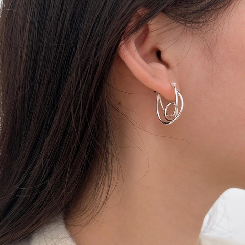 Orecchini A Lobo Con Nodo In Argento Sterling 925 Stile Coreano Minimalista Linea Multistrato Intrecciata Gioielli Per Donna
