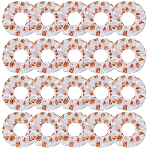 Basketball Print Scrunchies Seidig Satin Elastische Haargummis Sport Stil Pferdeschwanz Halter Damen