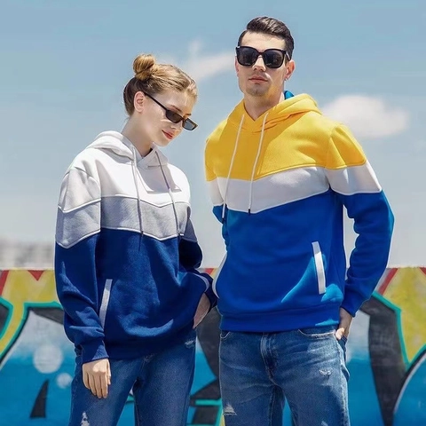 Heren Color Block Hoodie Met Capuchon Polyester Fleece Gevoerd Lange Mouwen Casual Streetwear