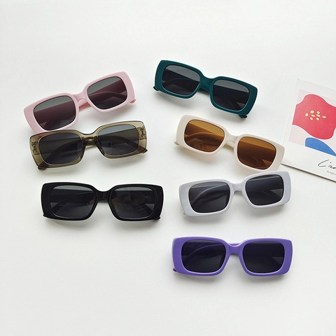 Kids Sunglasses Retro Square Frame UV Protection Colorful Plastic Fashion Eyewear For Boys Girls