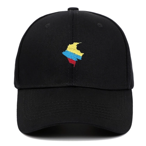 Cappello Da Baseball Cotone Ricamo Mappa Colombia Regolabile Esterno Protezione Solare Cappello Sportivo Unisex Traspirante