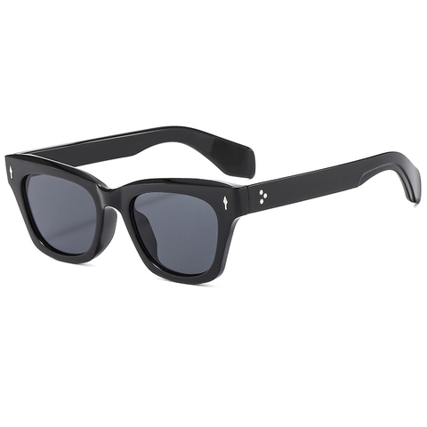 Quadratische Sonnenbrille UV400 Schutz Vintage Mode Brille PC Rahmen AC Linse Metallnieten Dekor Für Herren Damen