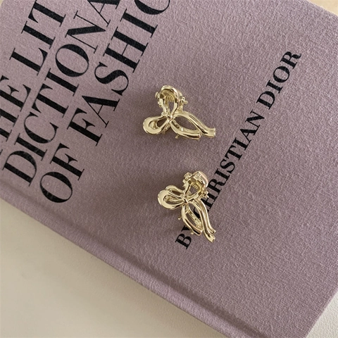 Mini Pinzas De Pelo Con Lazo De Aleación Elegante Dorado Plateado Clips De Lado Para Mujeres Niñas Estilo Princesa Dulce Accesorios Para El Cabello
