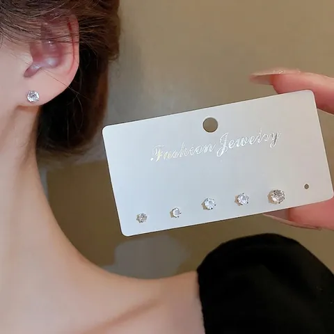 Runde Zirkonia Ohrstecker Minimalistische Legierung Schmuck Mit Silbernen Ohrsteckern Für Damen Mode Alltag