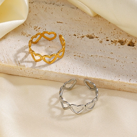 Minimalistischer Herz Ring Edelstahl Verstellbar Offen Schmuck Für Damen Einfach Stilvoll