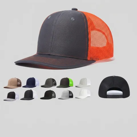 Atmungsaktive Mesh Trucker Cap Baumwolle Polyester Verstellbare Outdoor Baseballkappe Gebogener Schirm Unisex Sonnenschutz Hut