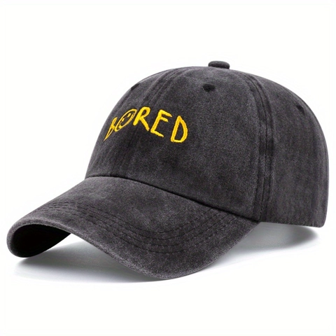 Baseball Kappe Gewaschene Baumwolle Buchstaben Bored Stickerei Smiley Verstellbar Retro Sonnenhut Streetwear