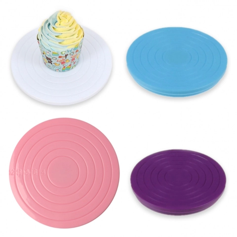 Mini Cake Turntable 360 Degree Rotating Decorating Stand Plastic Baking Tool For DIY Cupcake Cookie Smooth Rotation