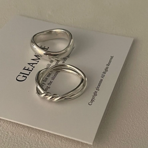 Anello In Argento Sterling 925 Nodo Linea Cava Minimalista Moderno Stile Coreano Gioielli Per Donne