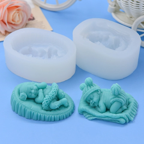 Schlafendes Baby Silikonform 3D DIY Handwerk Für Kuchen Fondant Handgemachte Seife Kerzenherstellung Schokoladen Backwerkzeug