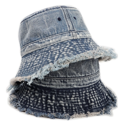 Retro Waschdenim Baumwolle Fischerhut Für Damen Breitkrempig Ausgefranste Kanten Sonnenschutz Atmungsaktiv Outdoor Mode