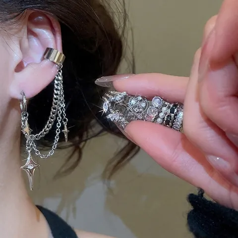 Minimalistische Ear Cuff Ohrringe Für Frauen Ohne Ohrloch Kupfer Zirkon Blume Geometrisch Luxus Trendiger Schmuck