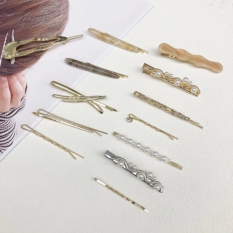 Pinces à Cheveux Alliage Künstliche Perle Artificielle Strass Barrettes Latérales Style Coréen Accessoires Pour Femmes Mode