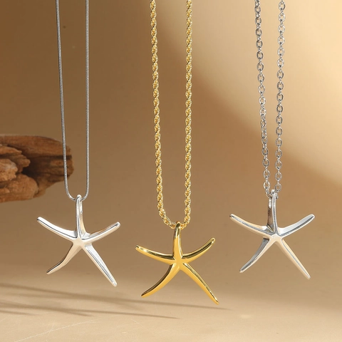 Collana Con Ciondolo A Stella Marina Stile Oceano Minimalista Rame Placcato Oro 14k Choker Per Donna Gioielli Alla Moda