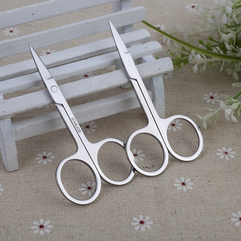 Stainless Steel Beauty Scissors Curved Pointed Eyebrow Trimmer Sharp Manicure Nose Hair Precision Grooming For Men Women