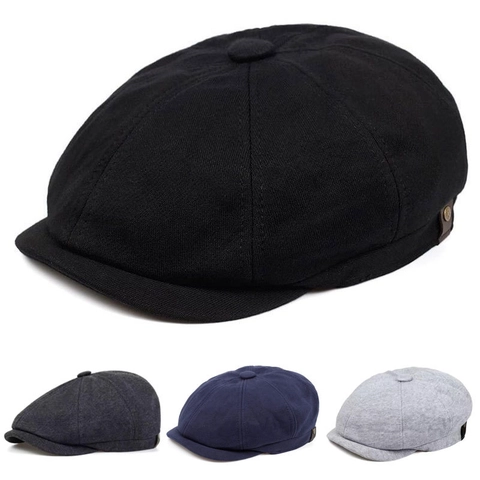 Gorra De Repartidor Vintage Mezcla Algodón Poliéster Sombrero Octogonal Estilo Británico Retro Unisex Color Sólido Transpirable