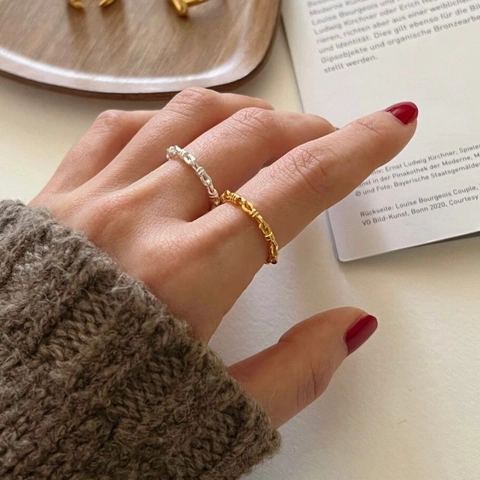 Minimalist 925 Sterling Silver Knotted Woven Ring For Women Fashion Adjustable Open Finger Ring Commuter Jewelry Gift