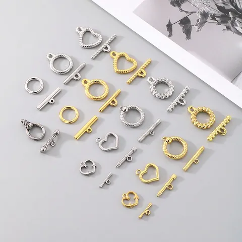 Knebelverschlüsse OT Schnallen 304 Edelstahl Herz Rund Totenkopf Form Für DIY Halskette Armband Schmuckherstellung Handgefertigt