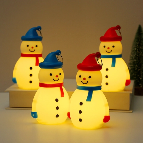 Luce Notturna Pupazzo Di Neve Di Natale Ornamento Luminoso A LED Decorazione Appesa In Plastica Per Albero Regalo Festivo