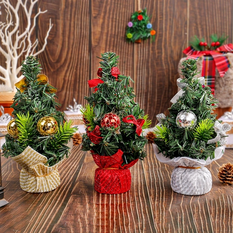 Künstlicher Mini Weihnachtsbaum Tischdekoration Mit Weihnachtsstern Schleifen Ornamenten Und Basis Für Feiertags Heim