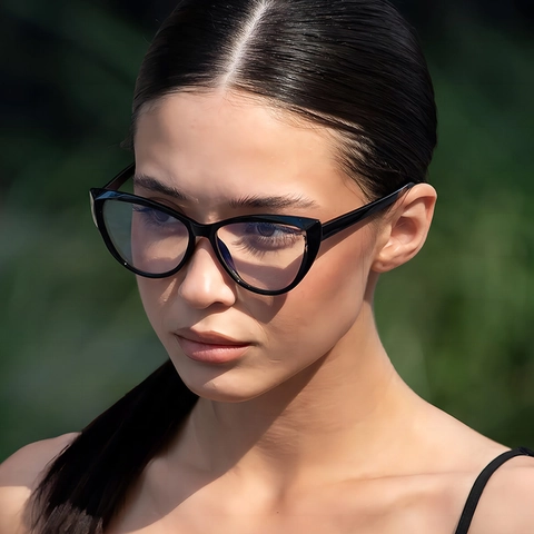 Women Cat Eye Anti Blue Light Blocking Glasses PC Frame Fashion Elegant Optical Eyeglasses Retro Butterfly Style