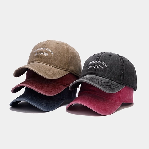 Gorra De Béisbol De Algodón Lavado Retro Bordado Letra Protección Solar Ajustable Streetwear Para Hombre Y Mujer