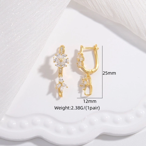 S925 Sterlingsilber Blumen Ohrhänger Mode Minimalistisch Zirkonia Eingelegt Gold Silber Gänseblümchen Schmuck Für Damen Geschenk