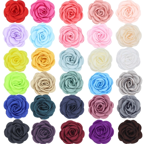 Flor De Camelia De Satén Hecha A Mano Flores De Tela Con Bordes Quemados Para Hacer Joyas De Bricolaje Accesorios Para El Cabello Decoración De Ropa